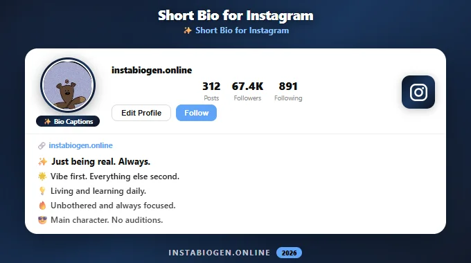 Short Bio for Instagram